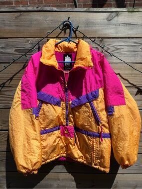 Alpine Design Pink, Gold & Purple Retro Colorblock Jacket